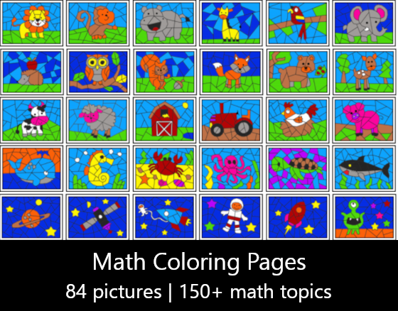 digital math coloring pages