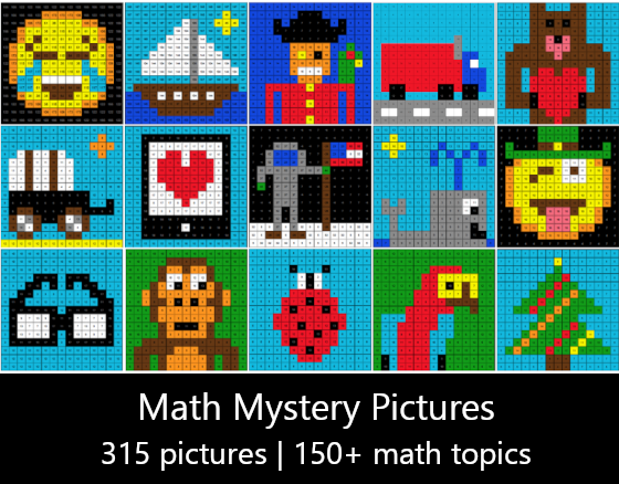 digital math mystery pictures / pixel art