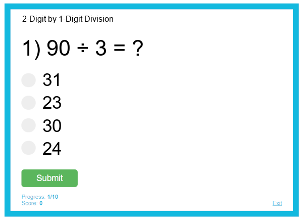 2-Digit by 1-Digit Division