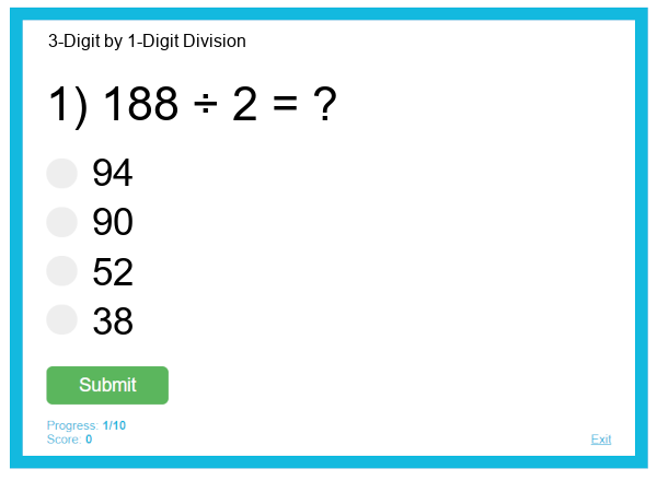 3-Digit by 1-Digit Division