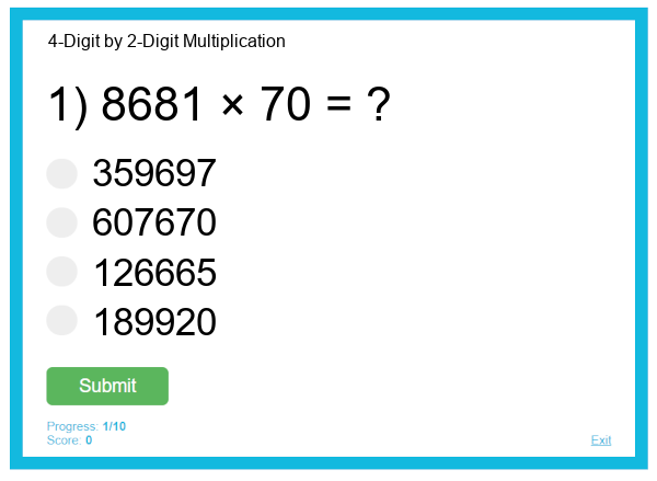 4-Digit by 2-Digit Multiplication