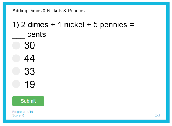 Adding Dimes & Nickels & Pennies