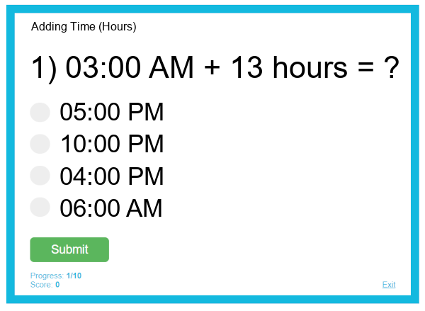 Adding Time (Hours)