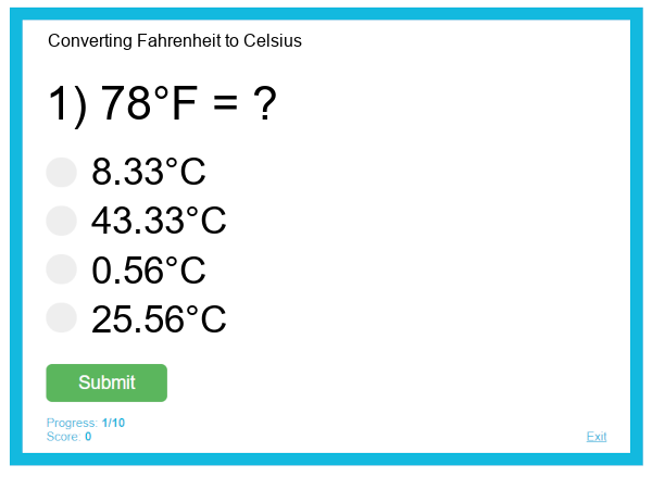 Converting Fahrenheit to Celsius