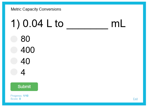 Metric Capacity Conversions