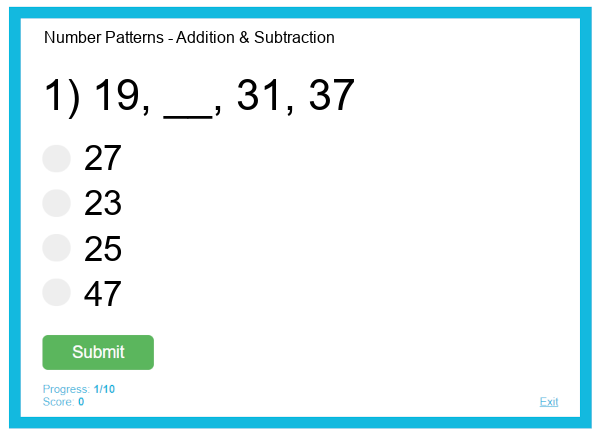 Number Patterns - Addition & Subtraction