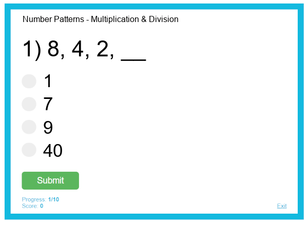 Number Patterns - Multiplication & Division