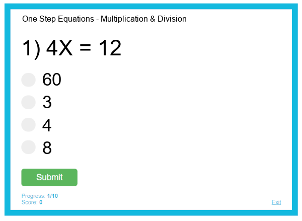 One-Step Equations - Multiplication & Division