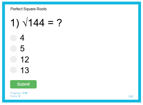 Perfect Square Roots