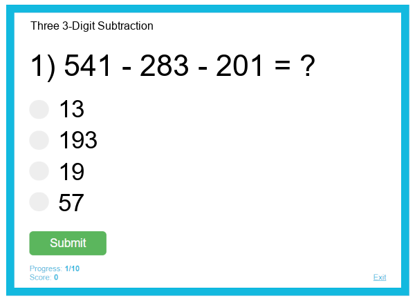 Three 3-Digit Subtraction