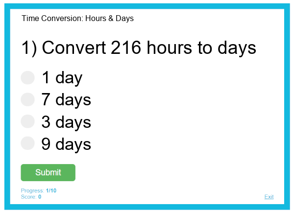 Time Conversion: Hours & Days